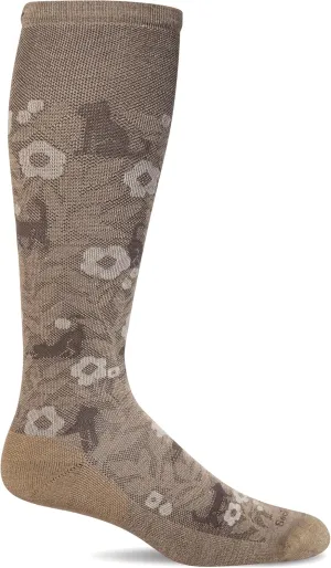 Sockwell Women's Cat -pestry Moderate Graduated Compression Sock, Putty - S/M