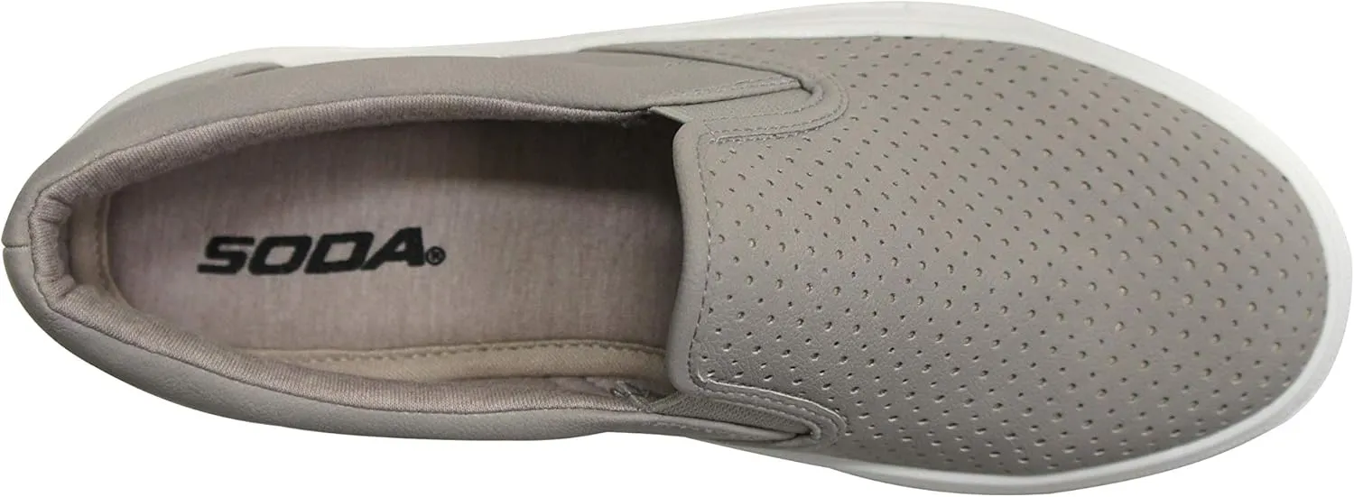 Soda Croft ~ Slip On Perforated Double Layer Foam Padded Cushion Sock Fashion Sneakers