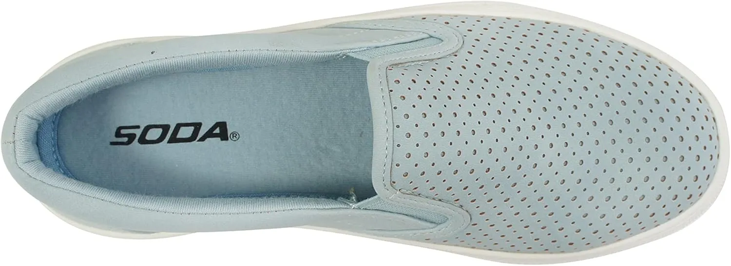 Soda Croft ~ Slip On Perforated Double Layer Foam Padded Cushion Sock Fashion Sneakers