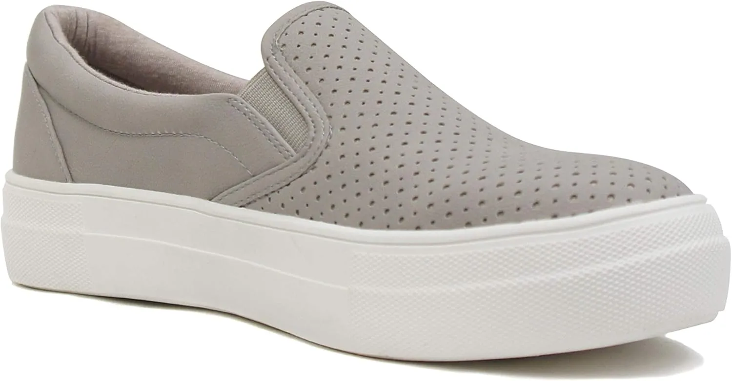 Soda Croft ~ Slip On Perforated Double Layer Foam Padded Cushion Sock Fashion Sneakers