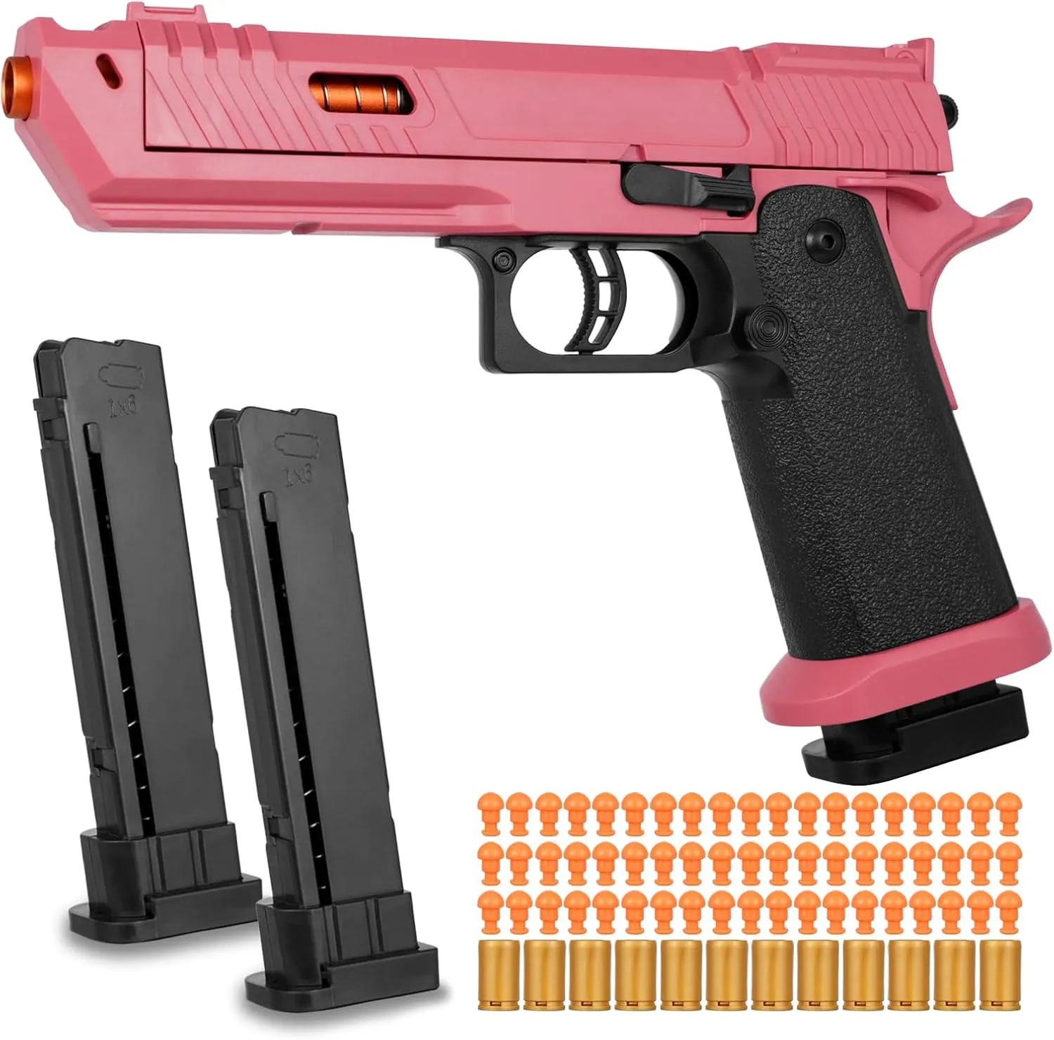 Soft Bullet Toy Gun Shell Ejecting with 120 Bullets, Rapid-fire Realistic Toy Gun for Boys, Shooting Game Toy Pistol Model Gun, Christmas Birthday Gifts for Boys Girls Age 6  (Red)