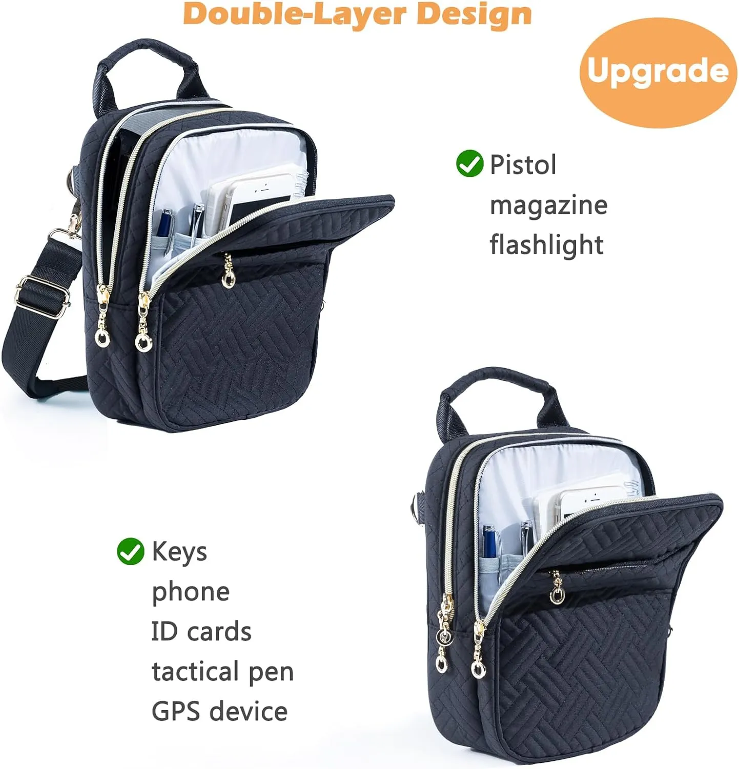 Soft Pistol Case, Gun Bag for Women, CCW Pistol Bag, Crossbody Gun Bag, Concealed Carry Gun Pouch, Small Tactical Range Bag, Gun Case (Black)