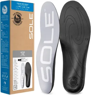 SOLE Active Thin Plantar Fasciitis Insoles, Men & Women - Arch Support Inserts for Foot Health and Heel Pain Relief, Orthotic Shoe Inserts - Multiple Sizes
