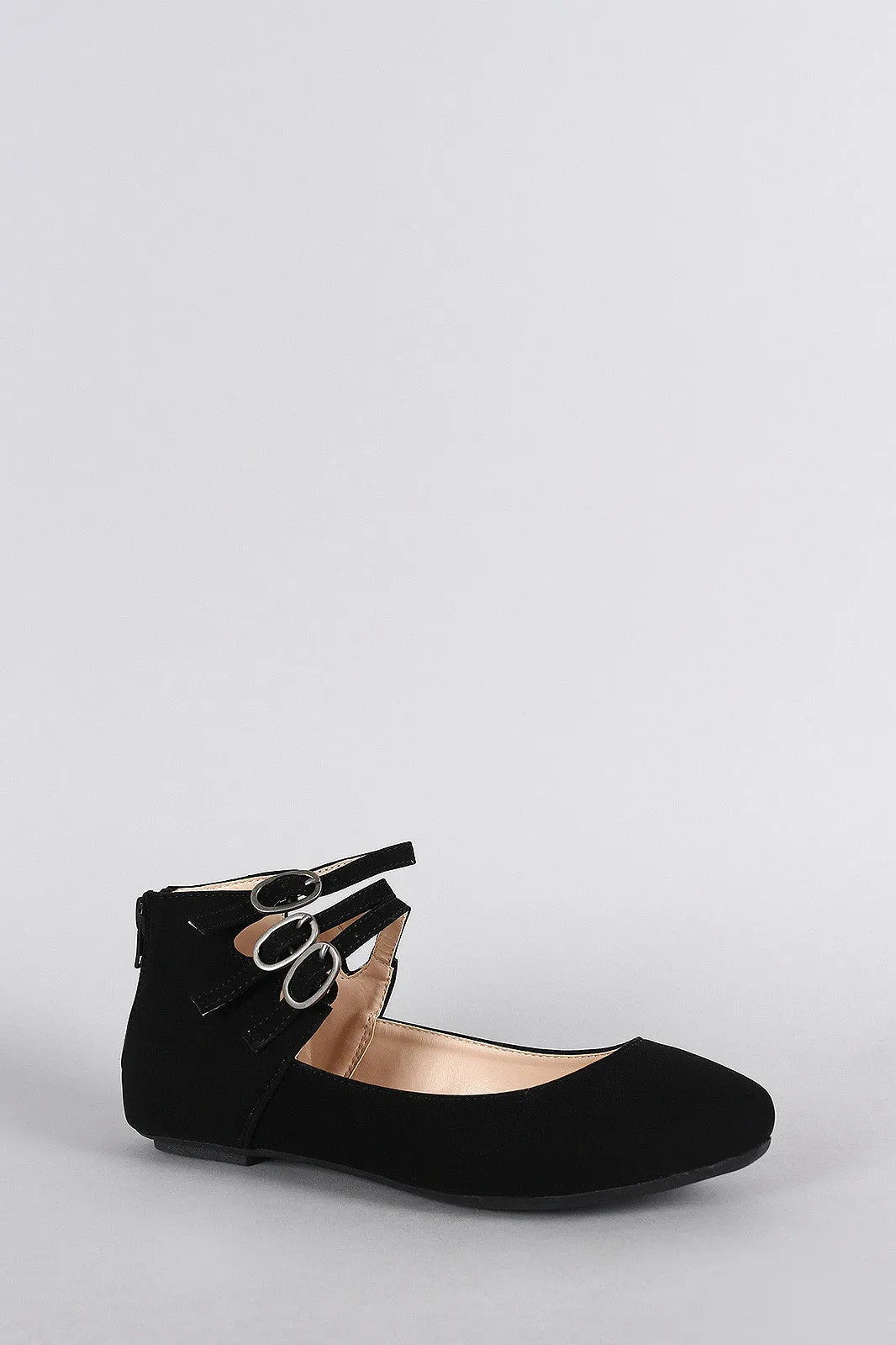 Sole Ankle Comfy Ballet Round One-touch operation Triple Toe Strap Premium selection Flat