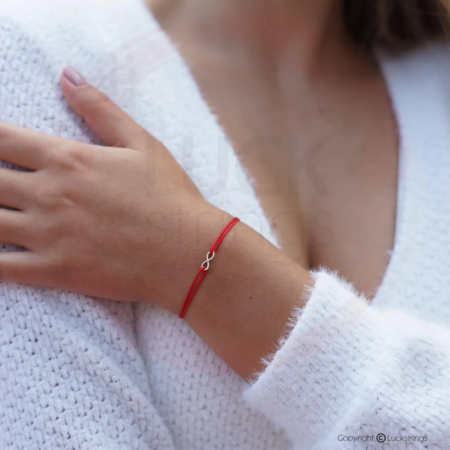 Solid 14K Gold Tiny Infinity Bracelet with Red String | Elegant and Durable | Protection & Good Luck Charm | Perfect Gift for all (Black)