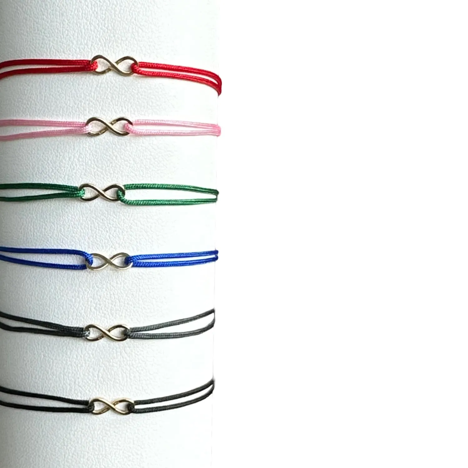 Solid 14K Gold Tiny Infinity Bracelet with Red String | Elegant and Durable | Protection & Good Luck Charm | Perfect Gift for all (Black)