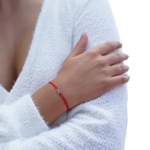 Solid 14K Gold Tiny Infinity Bracelet with Red String | Elegant and Durable | Protection & Good Luck Charm | Perfect Gift for all (Black)