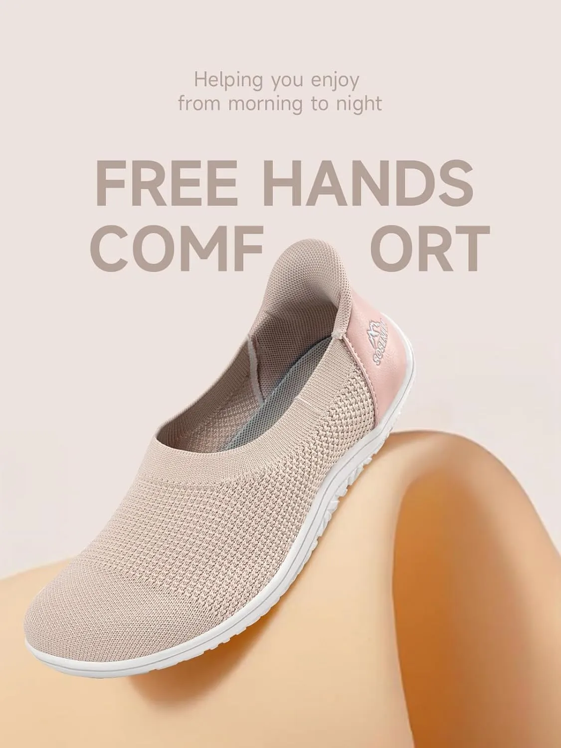 Sosenfer Women’s Ballet Flats Slip On Wide Toe Box Knit Flat Shoes Comfortable Round Toe Dress Shoes with Zero Drop Sole