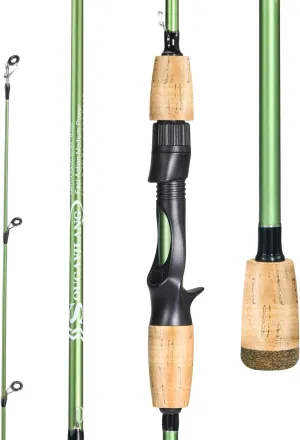 Sougayilang Fishing Rods,24 Ton Carbon Fiber Spinning Rod & Casting Rod Stainless Steel Guides,Lightweight Baitcasting Rod - Two Pieces