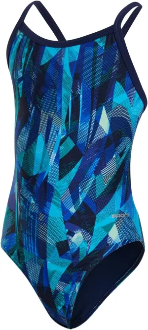 Sporti Thin Strap Girls' Athletic One-Piece Swimsuit – Multi Color Competitive Bathing Suit Swimwear for Youth Swimmers