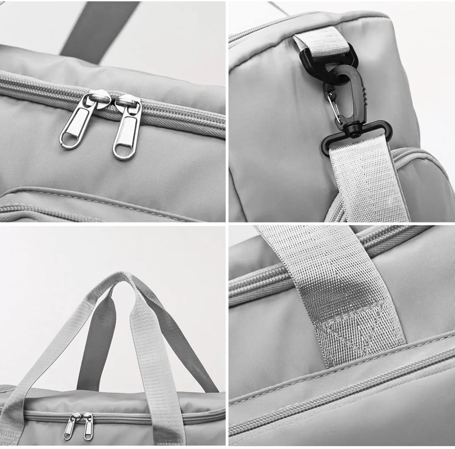 Sports Gym Duffel Bag with Shoes Compartment and Dry Wet Separated Pocket for Men and Women - Overnight Weekender Training Handbag Yoga Bag - Gray