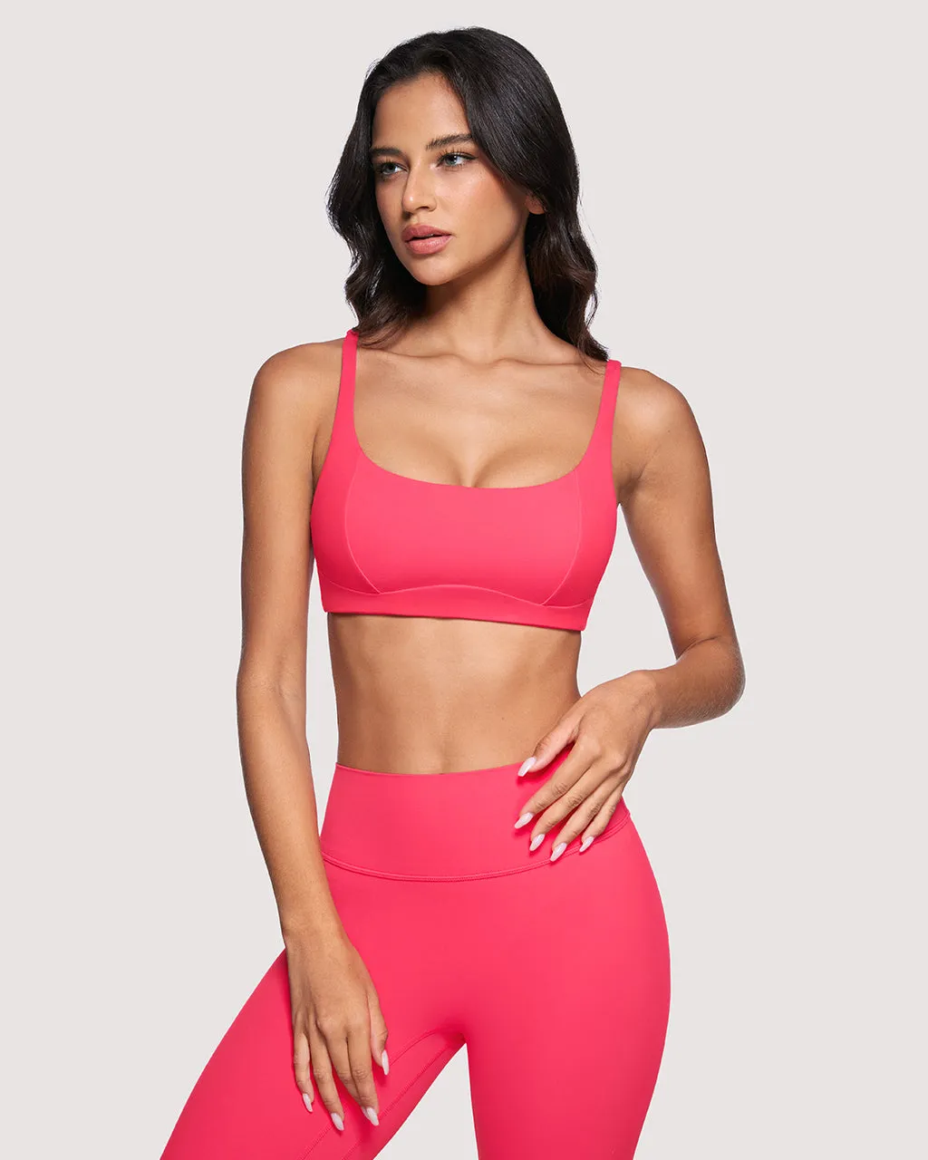 Square Scoop Neck Sports Bra