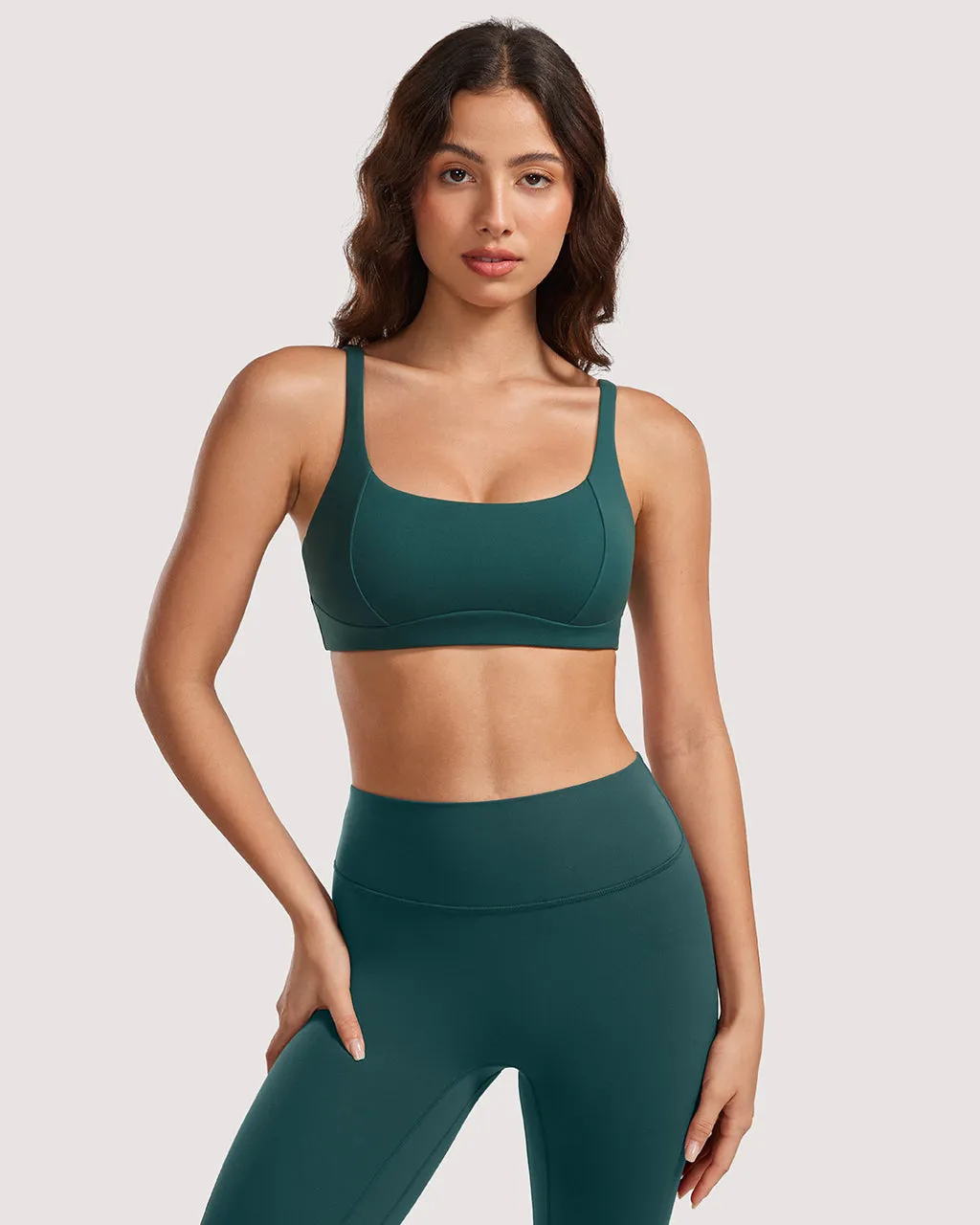Square Scoop Neck Sports Bra