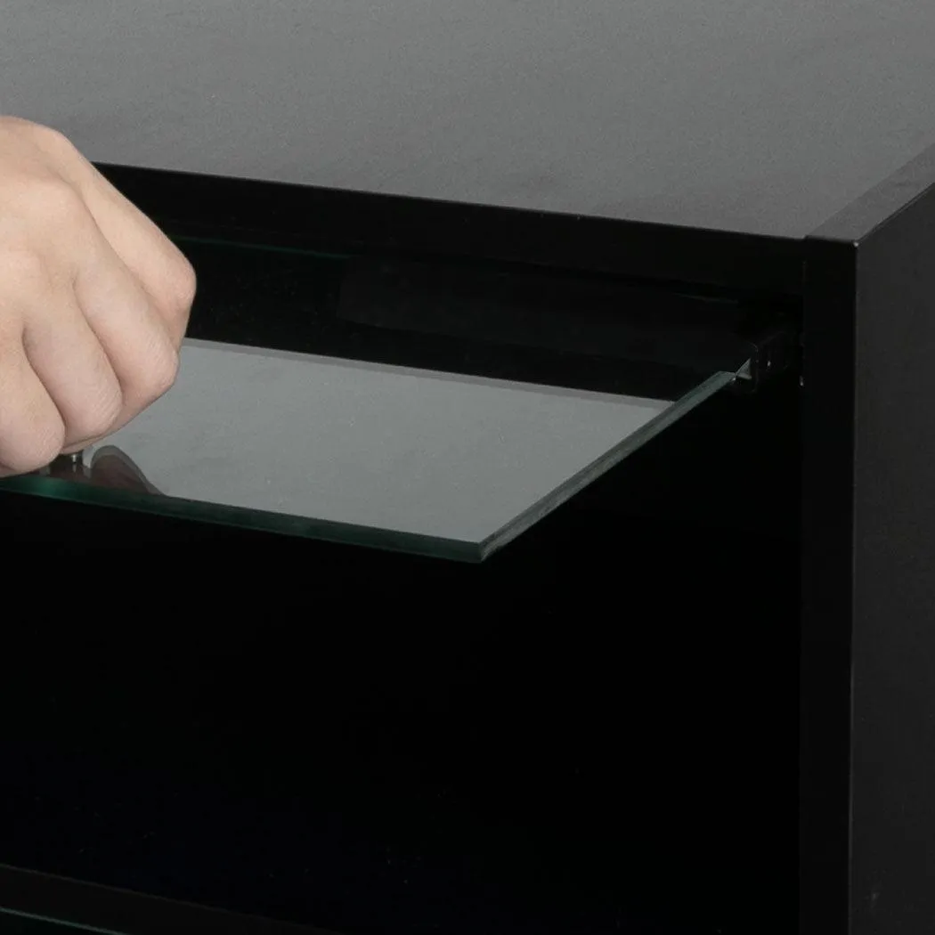 Stacked LED Shoes Storage Cabinet - Black
