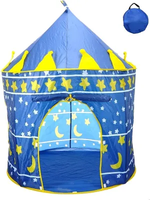 Star Castle Prince House Indoor Boys Blue Tent Outdoor Kids Play Hut by POCO DIVO