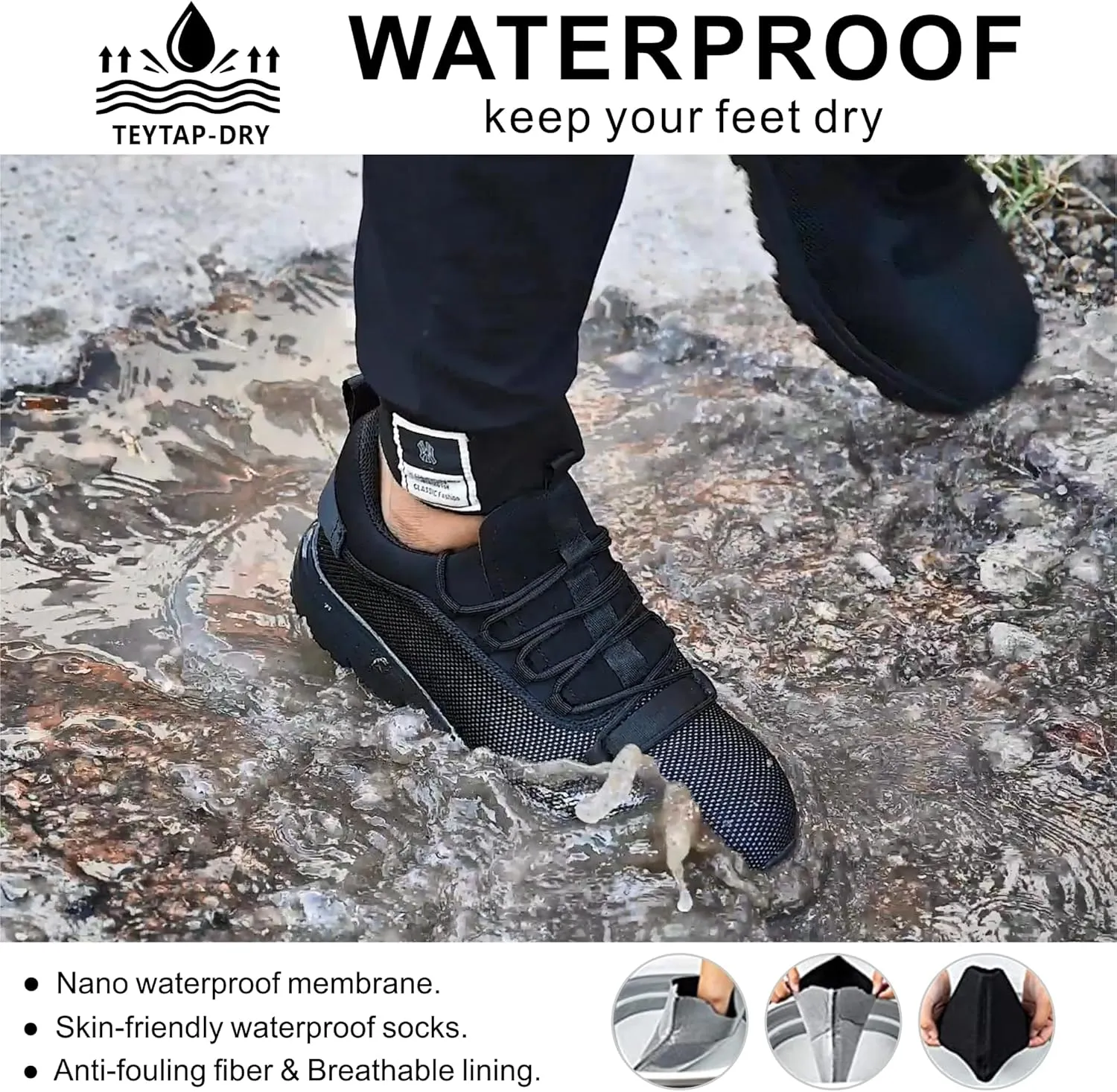 Steel Toe Non Slip Work Shoes for Men Women丨Waterproof Lightweight Safety Sneakers