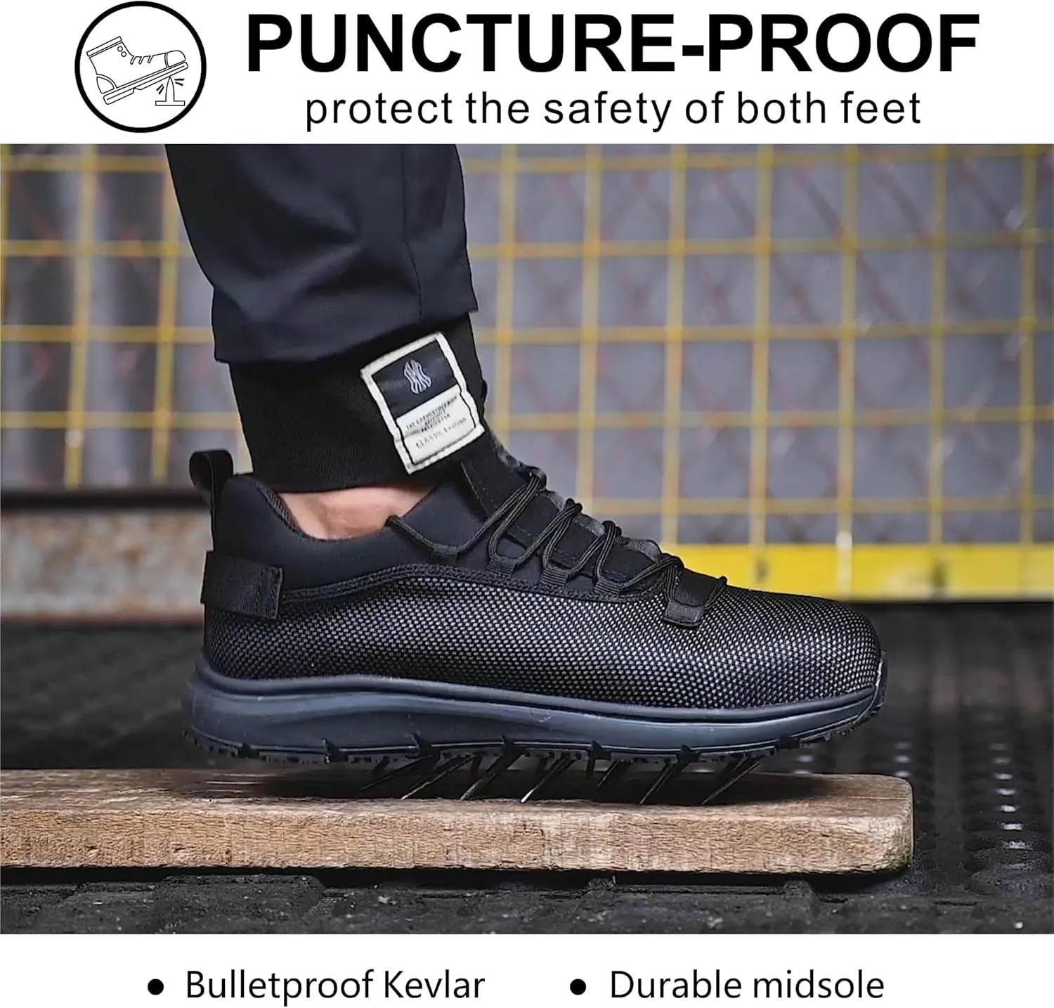 Steel Toe Non Slip Work Shoes for Men Women丨Waterproof Lightweight Safety Sneakers