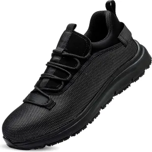 Steel Toe Non Slip Work Shoes for Men Women丨Waterproof Lightweight Safety Sneakers