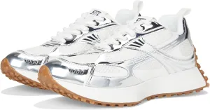 Steve Madden Women's Cyclone Sneaker, Silver, 8