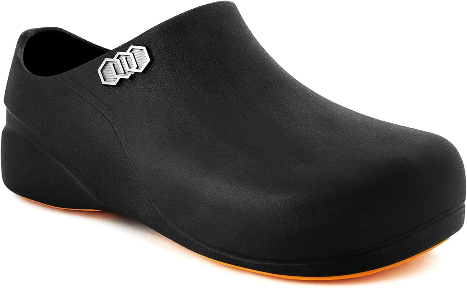 Stico Men's Slip Resistant Chef Clogs, Professional Non-Slip Work Shoes for Restaurant Hospital Nursing Garden [Black]