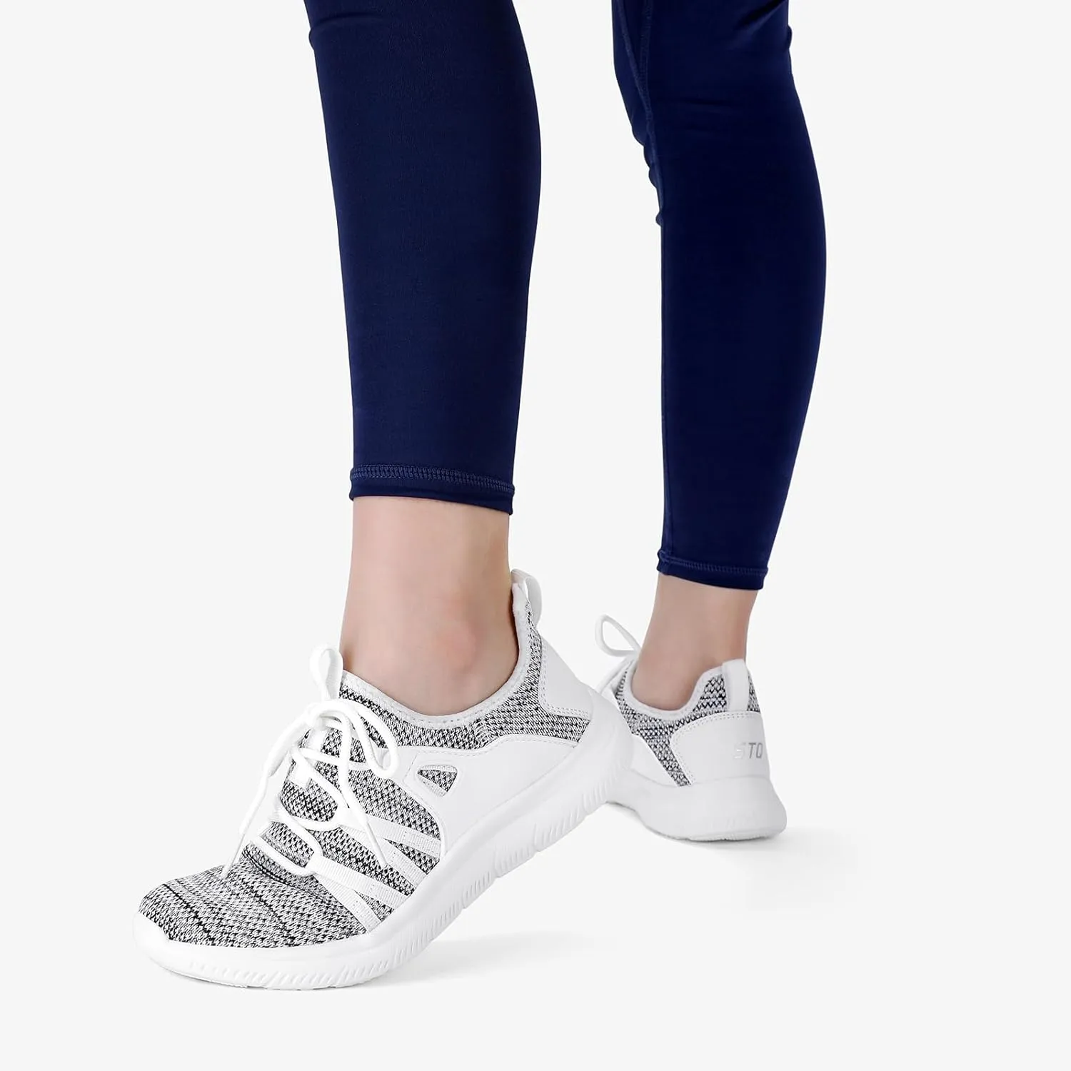STQ Womens Slip on Sneakers Breathable Tennis Arch Support Comfortable Walking Shoes Plantar Fasciitis Orthopedic Workout Gym Cross Training Athletic Standing