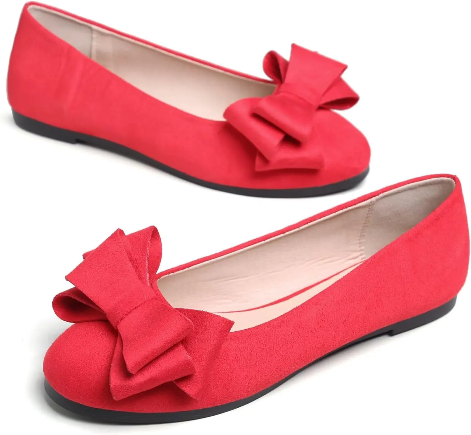 Stunner Women's Dress Flats Cute Round Toe Bowknot Flats Comfortable Ballet Flats Casual Slip On Flat Shoes