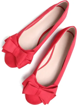 Stunner Women's Dress Flats Cute Round Toe Bowknot Flats Comfortable Ballet Flats Casual Slip On Flat Shoes