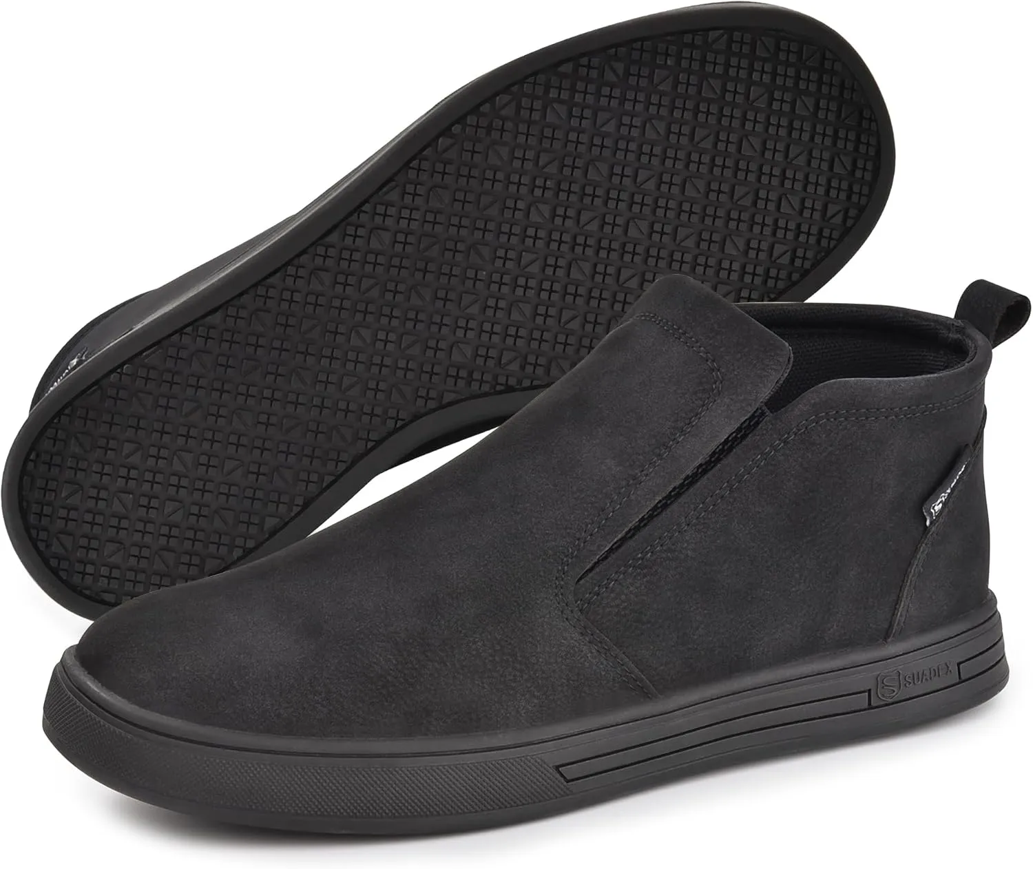 SUADEX Slip On Non Slip Work Shoes for Men,Mens Waterproof Lightweight Food Service Walking Sneakers Chef Shoes Comfortable Safety Footwear