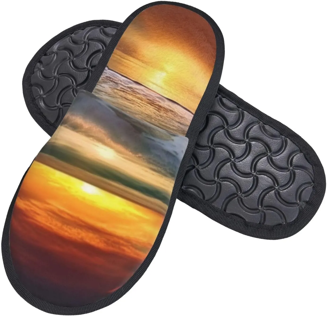 Sunset beach Printed Slippers Cozy Indoor Slide Unisex House Slippers Soft Plush Slip-on Slippers