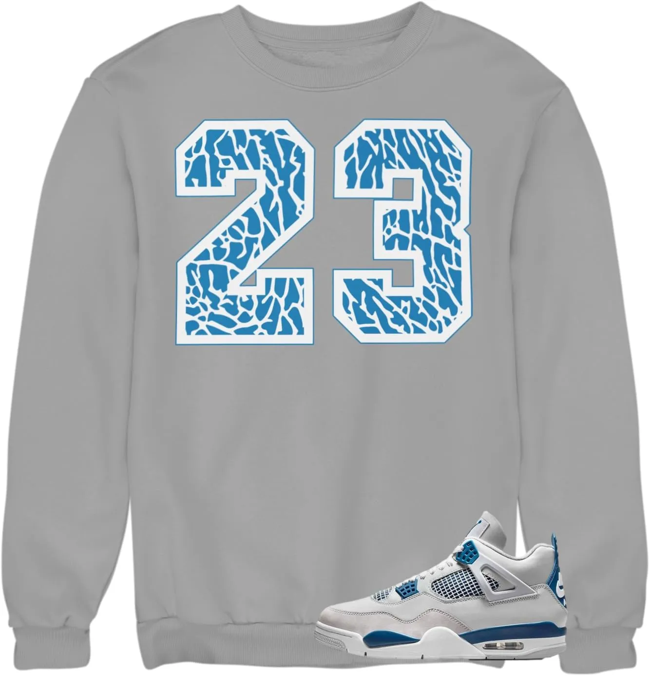 Sweatshirt To Match Jordan 4 Industrial Blue Sneakers, Men's Graphic Pullovers