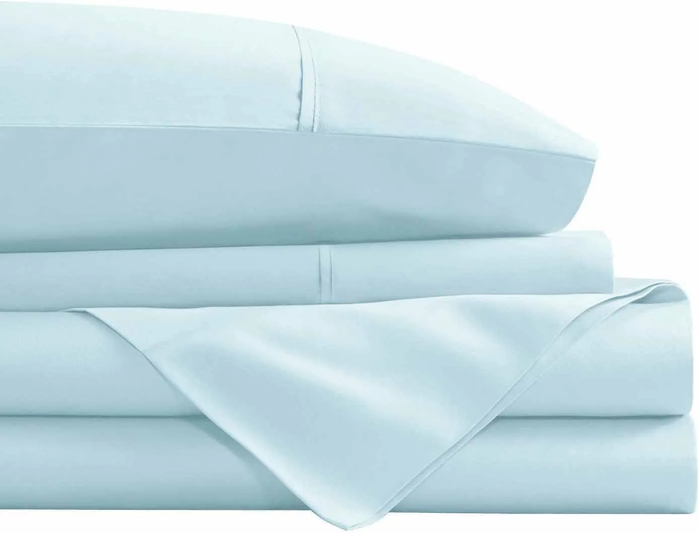 Swift Home Smart Sheets, Ultra Soft Brushed Microfiber 4-Piece Sheet Set, Fitted Bed Sheet with Side Storage Pockets – Aqua, King