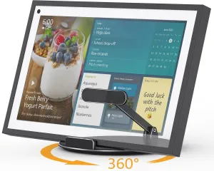 Swivel and Tilt Stand for Echo Show 15 & Echo Hub, with 360 Degree Rotatable Base, Easy Switch Device in Portrait and Landscape Orientations