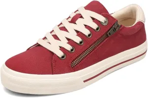 Taos Z Soul Women's Sneaker - Stylish Platform Sneaker with Removable Footbed, Arch Support, Premium Cushioning, Lace-Up Adjustability, and Easy Access Zipper