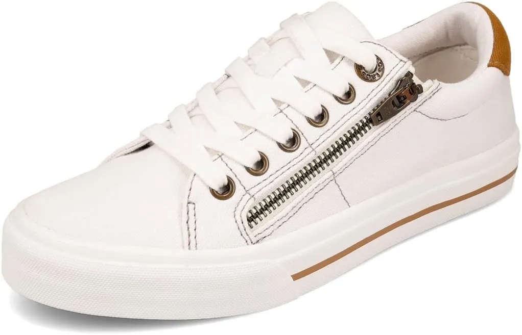 Taos Z Soul Women's Sneaker - Stylish Platform Sneaker with Removable Footbed, Arch Support, Premium Cushioning, Lace-Up Adjustability, and Easy Access Zipper