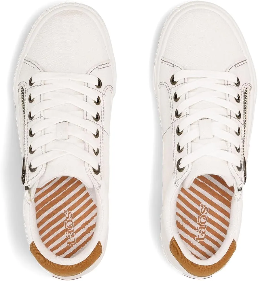 Taos Z Soul Women's Sneaker - Stylish Platform Sneaker with Removable Footbed, Arch Support, Premium Cushioning, Lace-Up Adjustability, and Easy Access Zipper