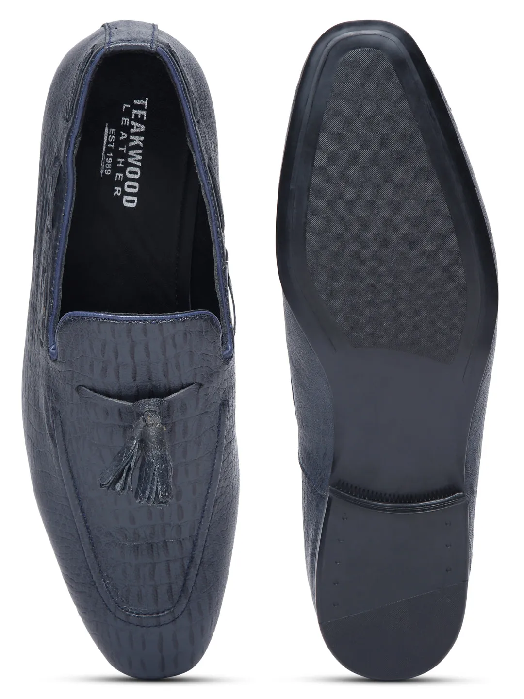 Teakwood Leather Men's Blue Casual Loafers