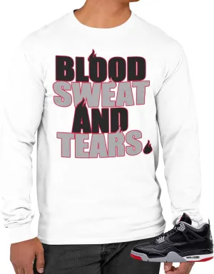 Tee Shirt to Match Jordan 4 Bred Reimagined Men's Retro Long Sleeve T-Shirt