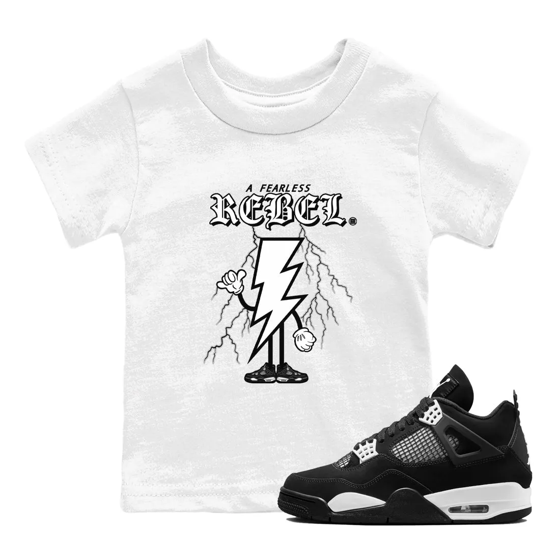 Tees - Cost-effective Thunder Jordan Rebel White Kids 4 Fearless SNRT Sneaker Air Refined