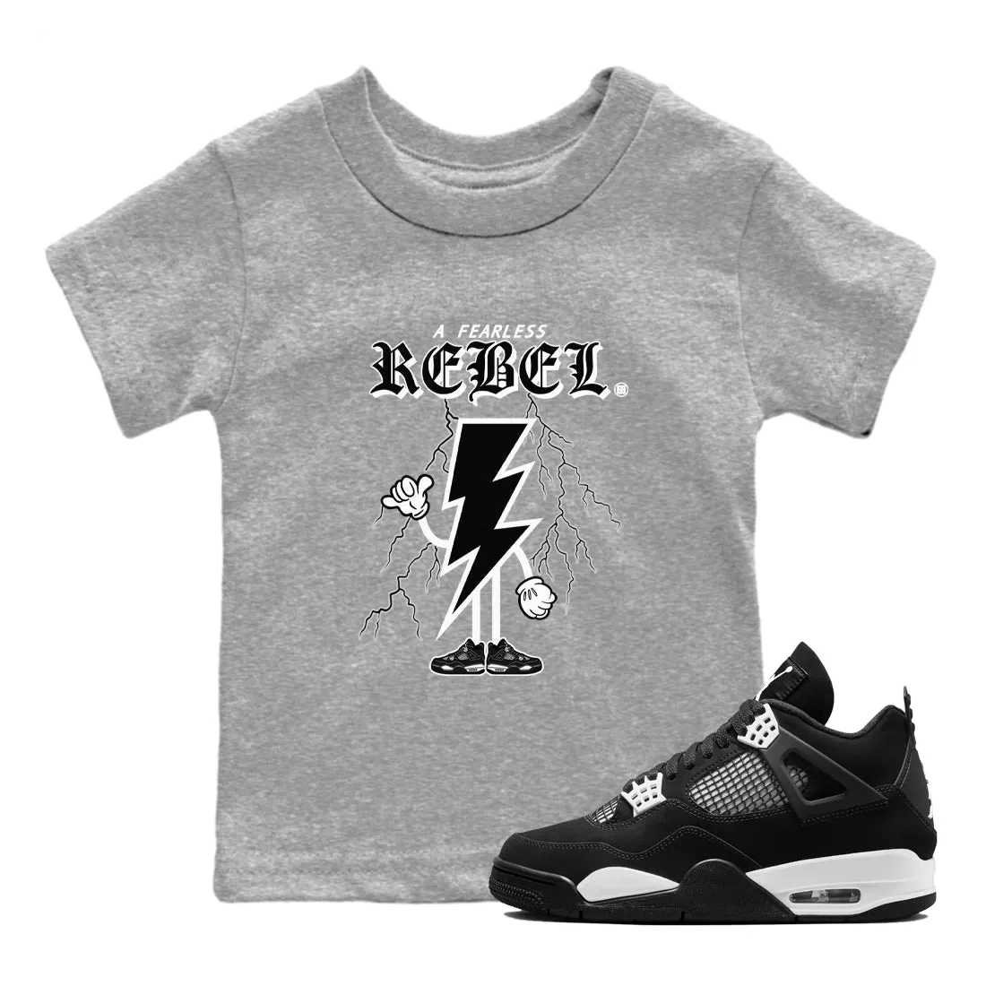Tees - Cost-effective Thunder Jordan Rebel White Kids 4 Fearless SNRT Sneaker Air Refined