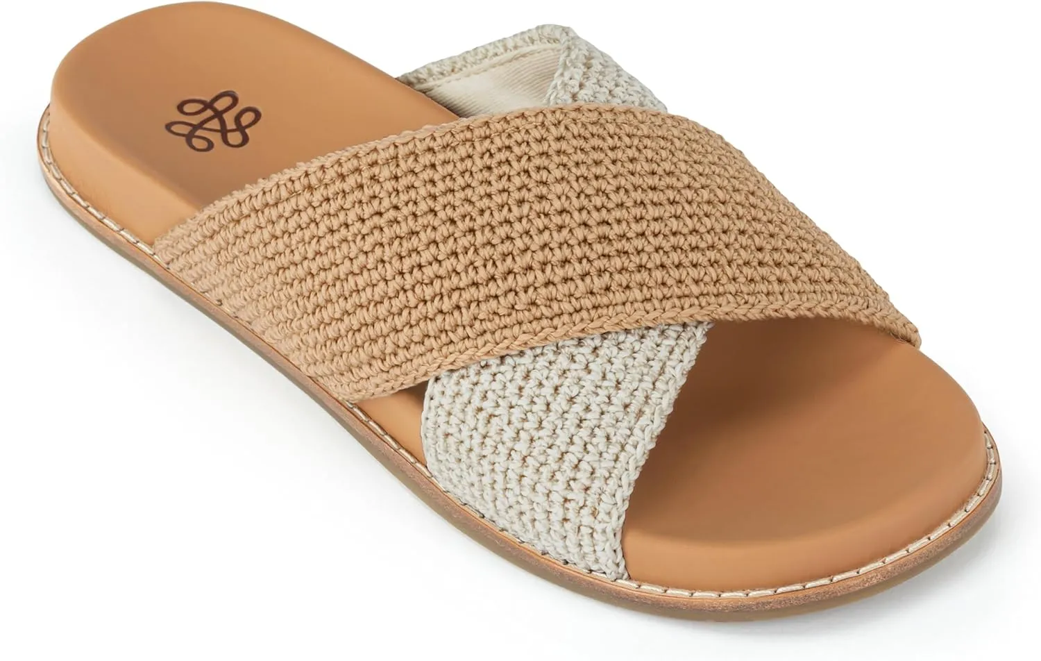 The Sak Penelope Slide Sandal - Women's Flat Fashion Slides with Soft Cushion Sole -Hand Crochet Slip On Sandals For Everyday