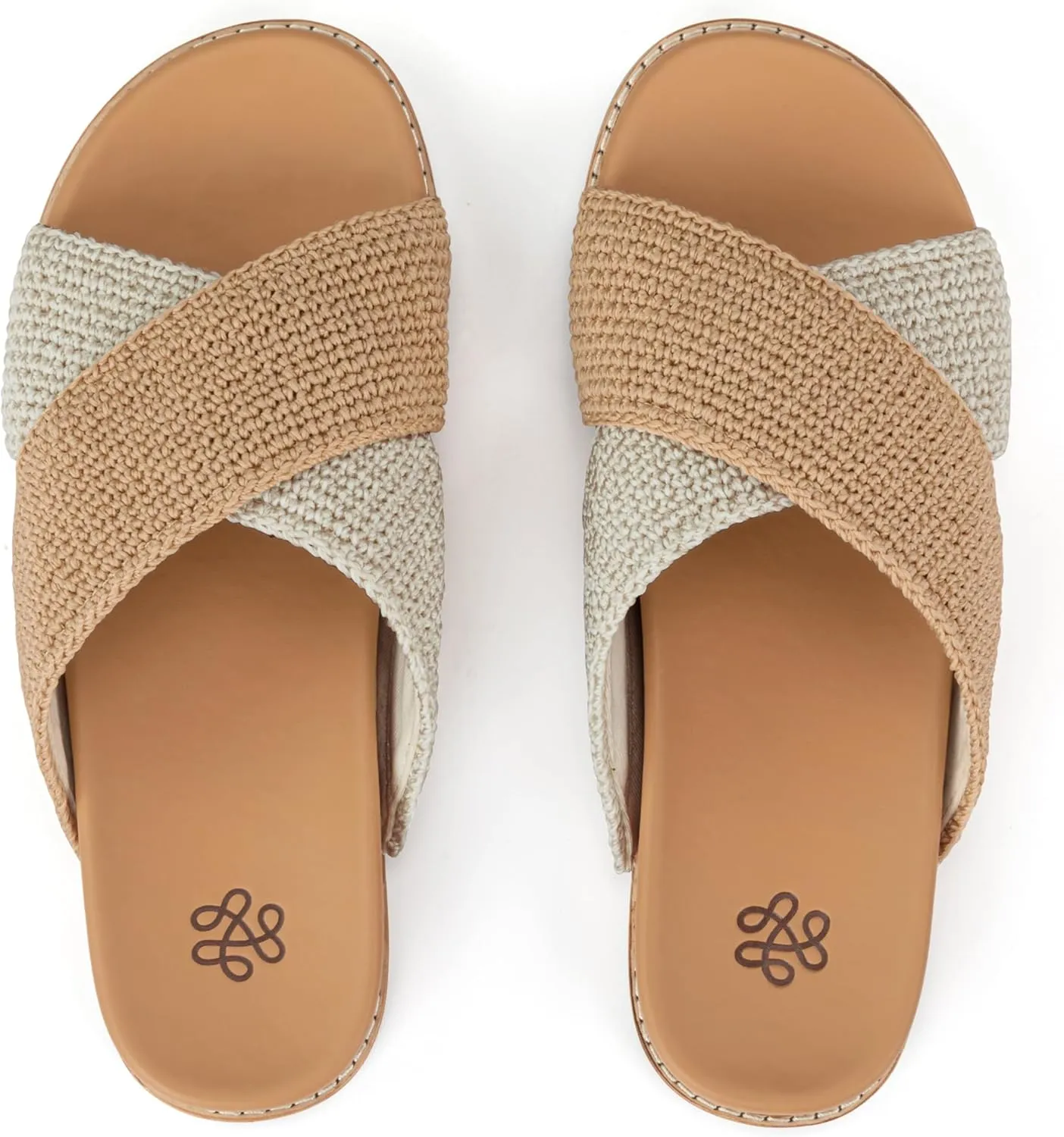 The Sak Penelope Slide Sandal - Women's Flat Fashion Slides with Soft Cushion Sole -Hand Crochet Slip On Sandals For Everyday