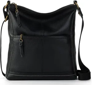 The Sak Women's Bag Iris Crossbody in Leather, Casual Purse with Adjustable Strap & Zipper Pockets, One Size