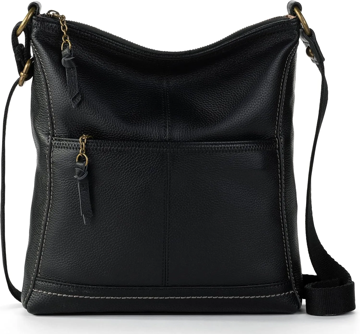 The Sak Women's Bag Iris Crossbody in Leather, Casual Purse with Adjustable Strap & Zipper Pockets, One Size