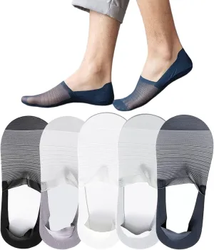 Thin No Show Socks Womens & Men, Invisible Ice Silk Socks, Low Cut Liner Non Slip Socks, loafers Socks