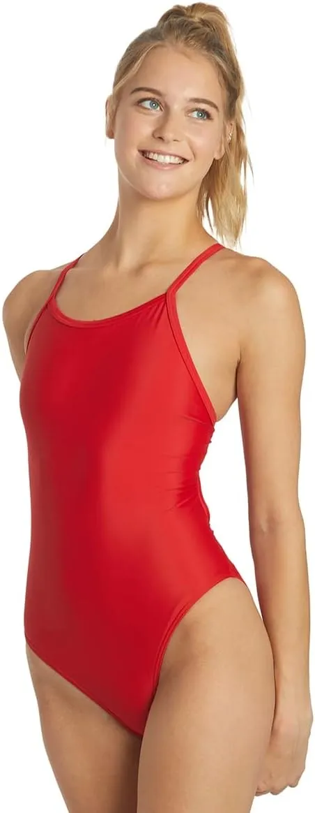 Thin Strap One Piece Swimsuit, Womens' & Girl's Competitive Swimwear, Training Fit, Quick Dry, UPF 50 