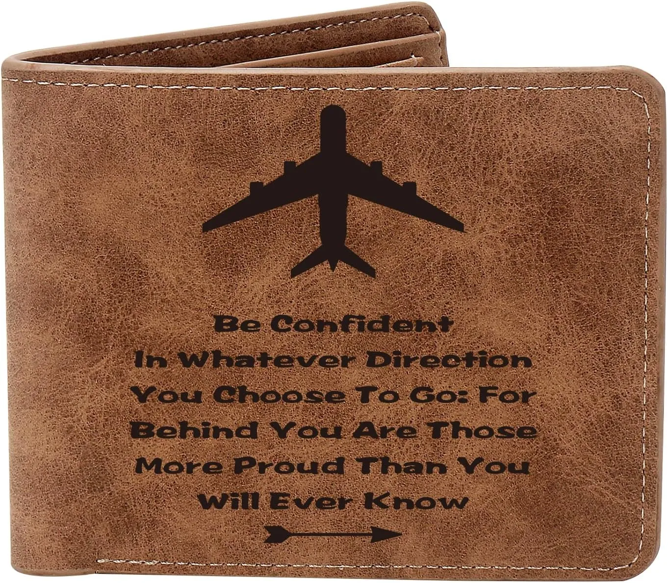 THTCSQ Pilot Gifts,Leather Wallet for Men,Engraved Personalized Leather Wallet,Birthday Gifts for Pilots Aviation Flight Attendant Wallet Aviation Gifts for Pilot Graduation (Pilot wallet)