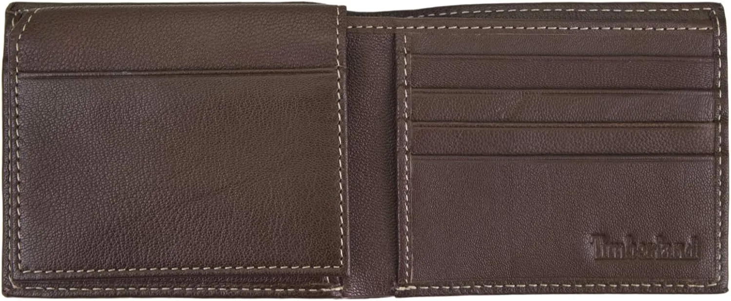 Timberland Men's Leather Wallet With Attached Flip Pocket, Brown (Blix), One Size
