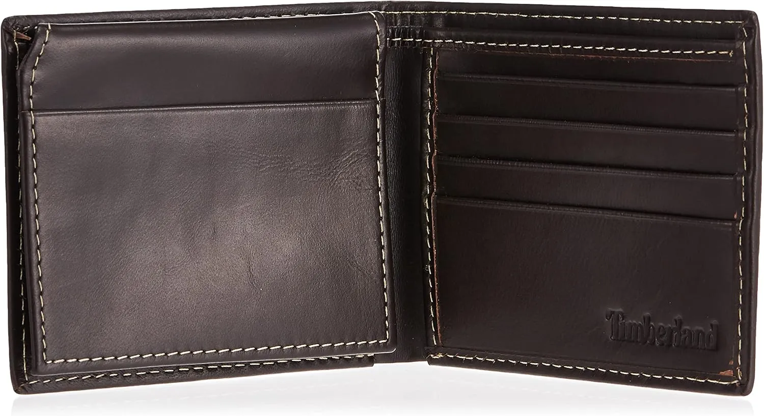 Timberland Men's Leather Wallet with Attached Flip Pocket, Brown (Cloudy), One Size