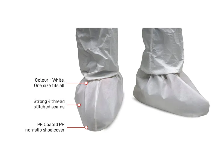 TITAN Disposable Shoe Covers, Non-slip Fabric with strong 4 thread stitched seams (pair)