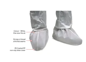 TITAN Disposable Shoe Covers, Non-slip Fabric with strong 4 thread stitched seams (pair)